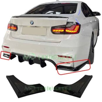 Yüksek performanslı BMW sportif arka spoyler ve yan cam kanatları, otomobilin aerodinamiğini artırıyor.