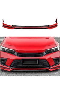 Yüksek performanslı araç ön lip spoiler, kırmızı araç üzerinde detaylı gösterim.