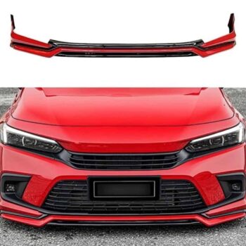 Yüksek performanslı araç ön lip spoiler, kırmızı araç üzerinde detaylı gösterim.