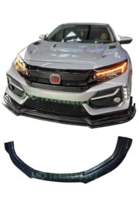 Yüksek performanslı Honda Civic ön tampon spoiler ve karbon fiber dudak, otomobil modifikasyonu ve aerodinamik iyileştirme için.