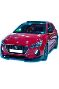 Yüksek performanslı kırmızı Hyundai araba, otomobil modifiye ve tuning hizmetleri için ideal.