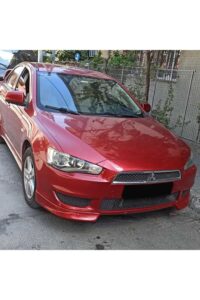 Yüksek performanslı kırmızı Mitsubishi Lancer ön görünüm, otomobil modifikasyon ve tuning hizmetleri, MD Tuning Garaj.