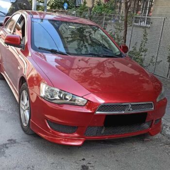 Yüksek performanslı kırmızı Mitsubishi Lancer ön görünüm, otomobil modifikasyon ve tuning hizmetleri, MD Tuning Garaj.