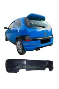 Arka tampon ve parçalarla birlikte araç detayları, modifiye Opel otomobil, performans ve estetik odaklı araç parçaları.