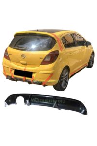 Yapay karbon spoiler ve araç arkası, Opel Astra H modeline uyumlu performans artışı sağlar.