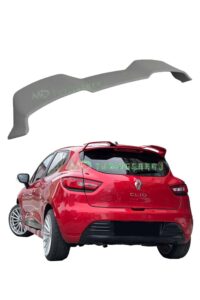 Yedek parça spoiler ve Renault Clio arka görünüm, otomobil modifikasyonu ve performans artırımı için uyumlu araba aksesuarı, yüksek kaliteli araç parçaları.