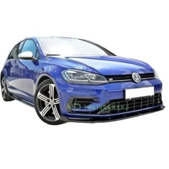 Yüksek performanslı mavi VW Golf R otomobil; hız ve şıklık bir arada.