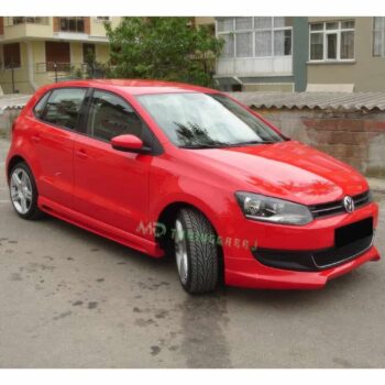 Yüksek performanslı kırmızı VW Polo otomobil, MD Tuning Garaj hizmetleriyle modifiye edilmiştir.