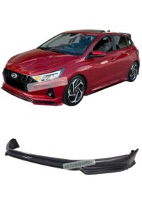 Yenilikçi kırmızı Hyundai Elantra modeli ve siyah yan düşürme rayı, otomobil performansını ve görünümünü artırmak için.