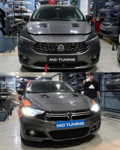 Fiat Egea 2015-2025 Uyumlu M-Tech Ön Tampon + Dodge Panjur Tek Parça PLASTİK