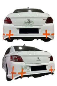 Peugeot 301 2012-2021 Boyasız Plastik Custom Arka Ek