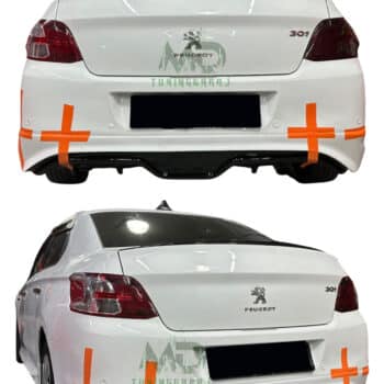Peugeot 301 2012-2021 Boyasız Plastik Custom Arka Ek