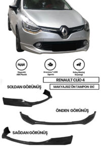 Renault Clio 4 2012-2016 Makyajsız Kasa Uyumlu Boyasız Plastik Ön Ek